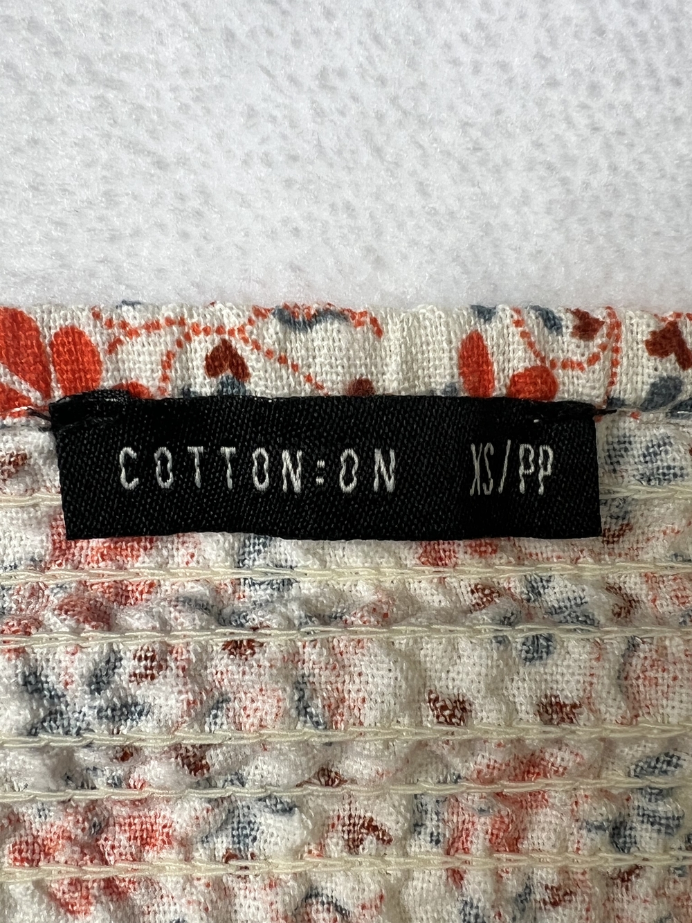 Cotton On Cream Mini Dress with Red & Blue Floral Print - Picture 3 of 5